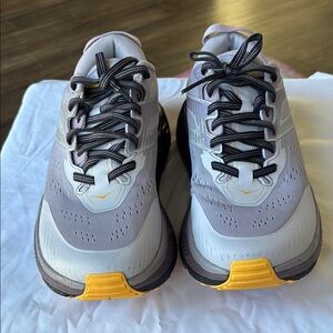 HOKA one Stinson 6, Lilac and Yellow Women's Athletic Shoes